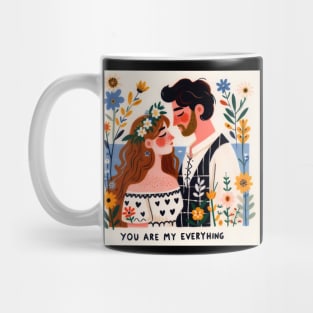 You are my everyhing - couple, love, and roses art portrait Mug